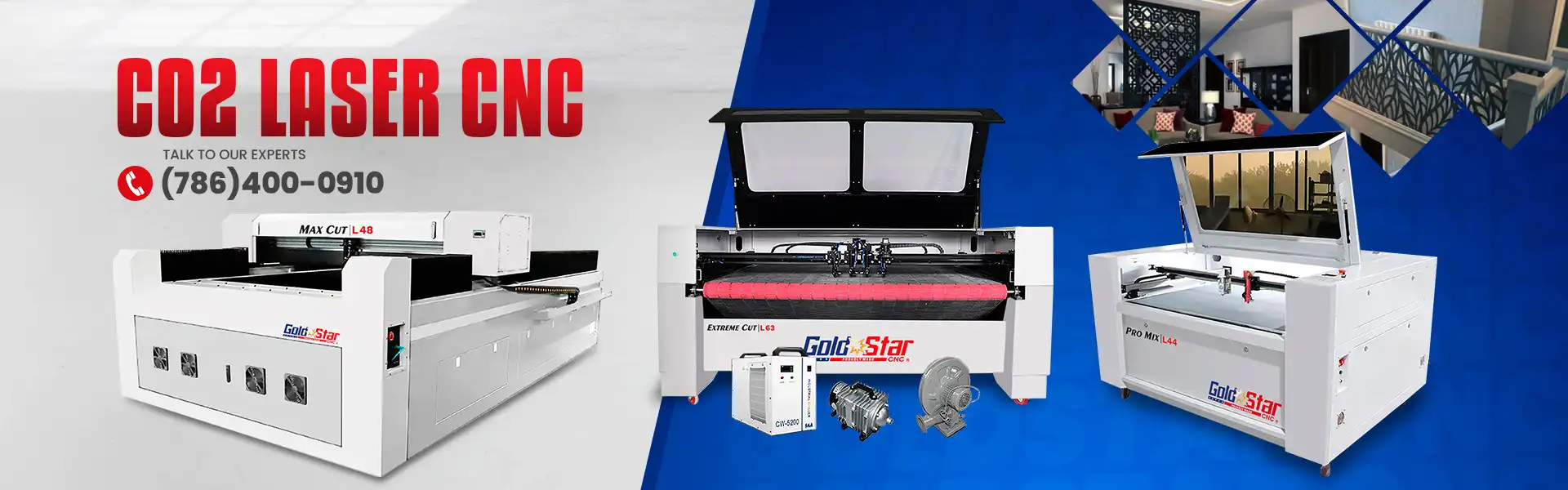 CO2 lasers machines GoldStar CNC